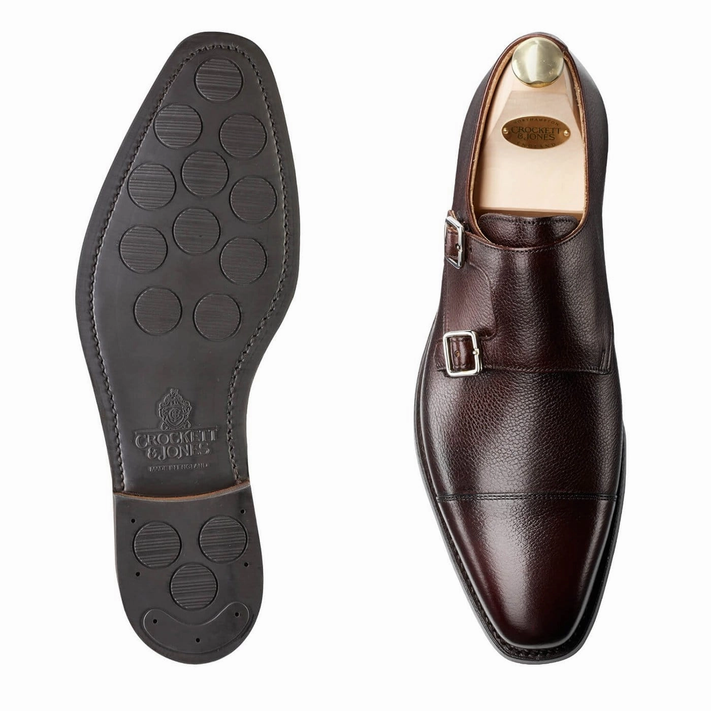 Lowndes Dark Brown Pebble Grain Lotus Brogues