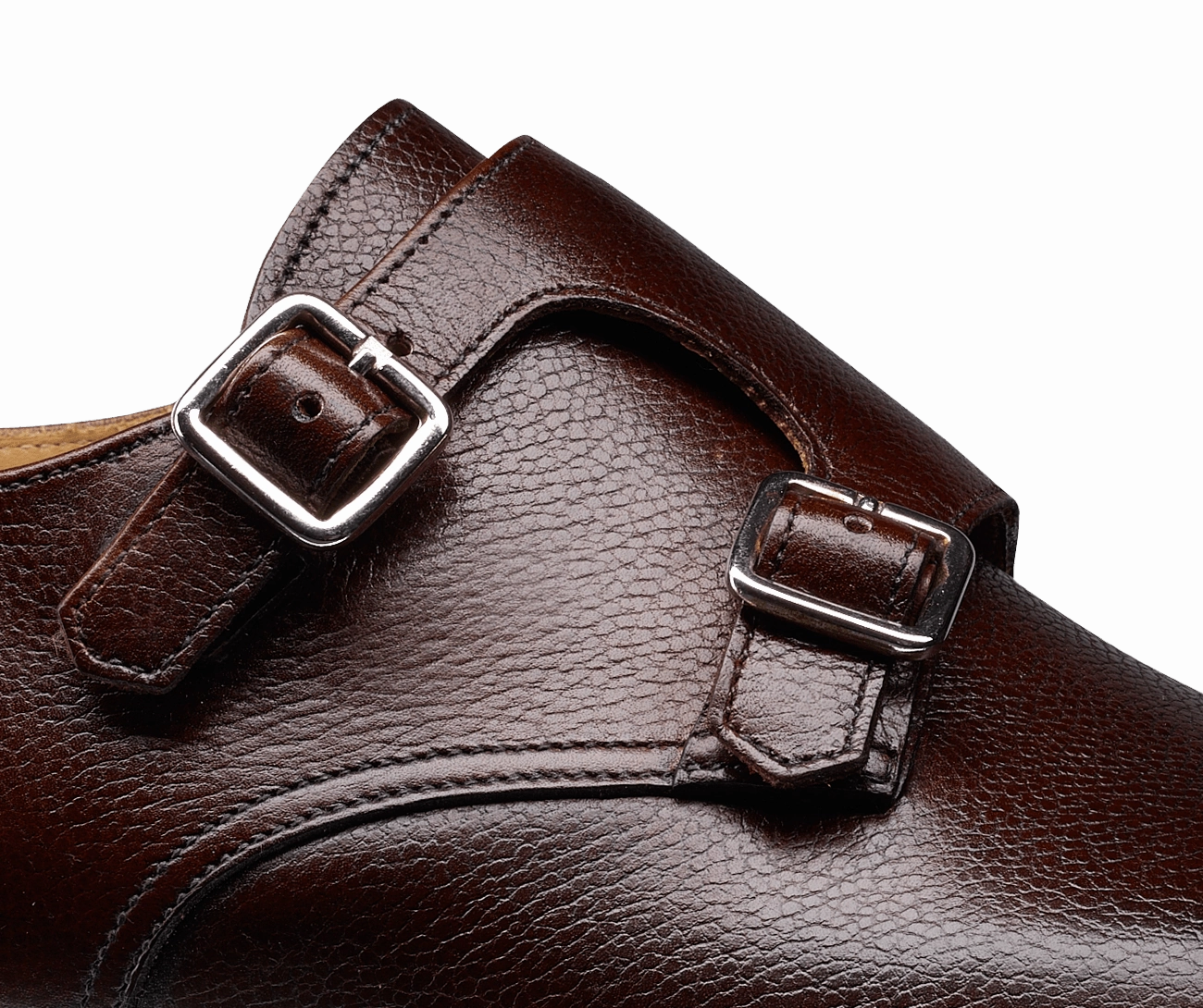 Delphine Brogue Boots Lowndes Dark Brown Pebble Grain