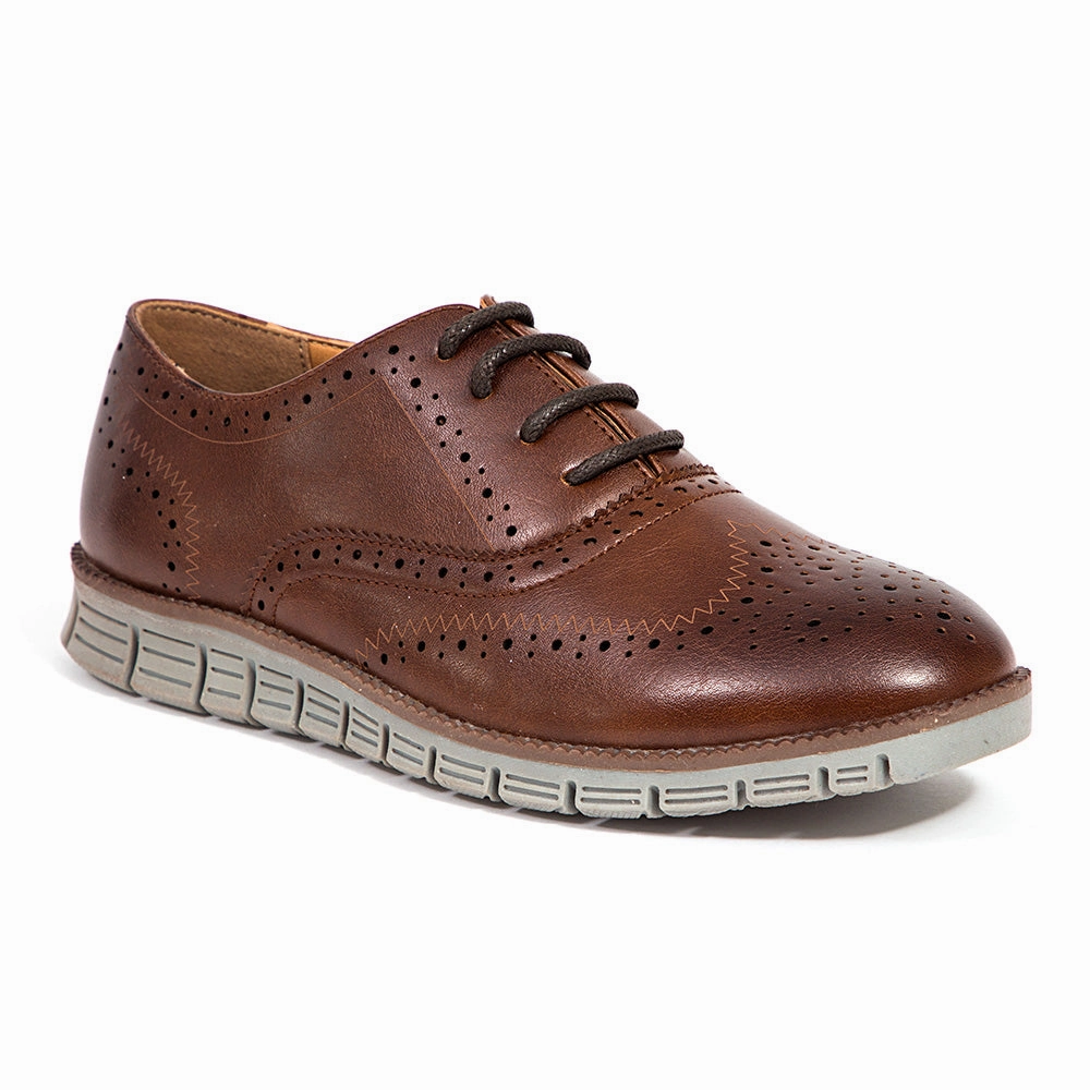 Kids' Benton Jr. in Brown Two Tone Oxford Heels