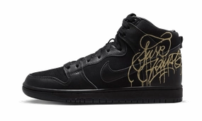 Nike SB Dunk High FAUST Black Gold Nike Streetgato Low-top Soccer Shoes