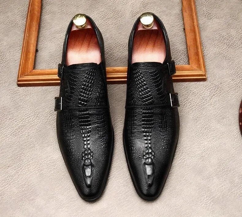 Men  Dress Shoes -  Antonio Double Monk Strap Shoes High Shine Brogues