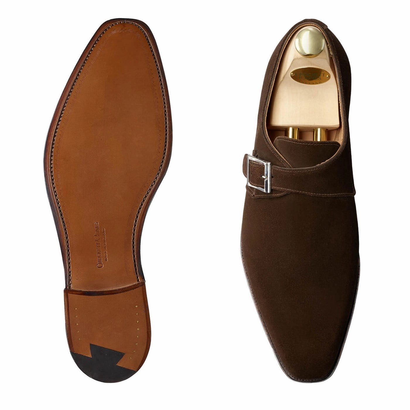 Zapatos Brogues Mujer Monkton Dark Brown Calf Suede