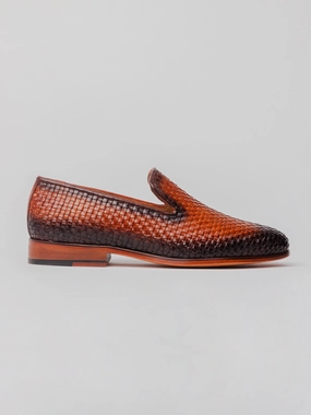 Murano Braided Cuero Loafer - Cognac Patina Size 11 Loafers
