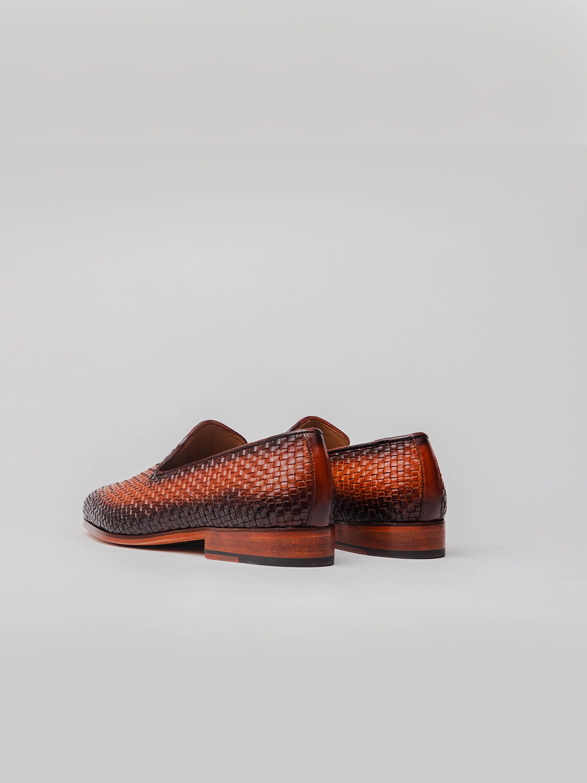 Light On His Loafers Murano Braided Cuero Loafer - Cognac Patina