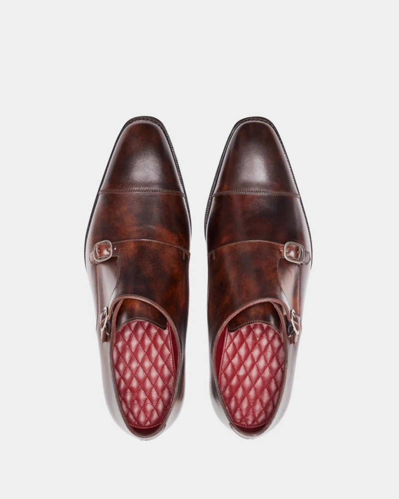 Museum Brown Leather Double Monk Strap Dress Shoe Brogues Oxfords Difference