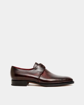 Derby Shoes Round Toe Museum Oxblood Leather Derby Dress Shoe