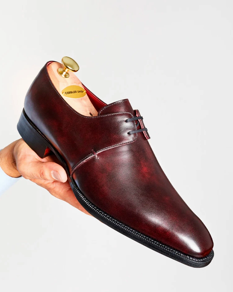 Monolith Patent Leather Lace-up Shoes Museum Oxblood Leather Derby Dress Shoe