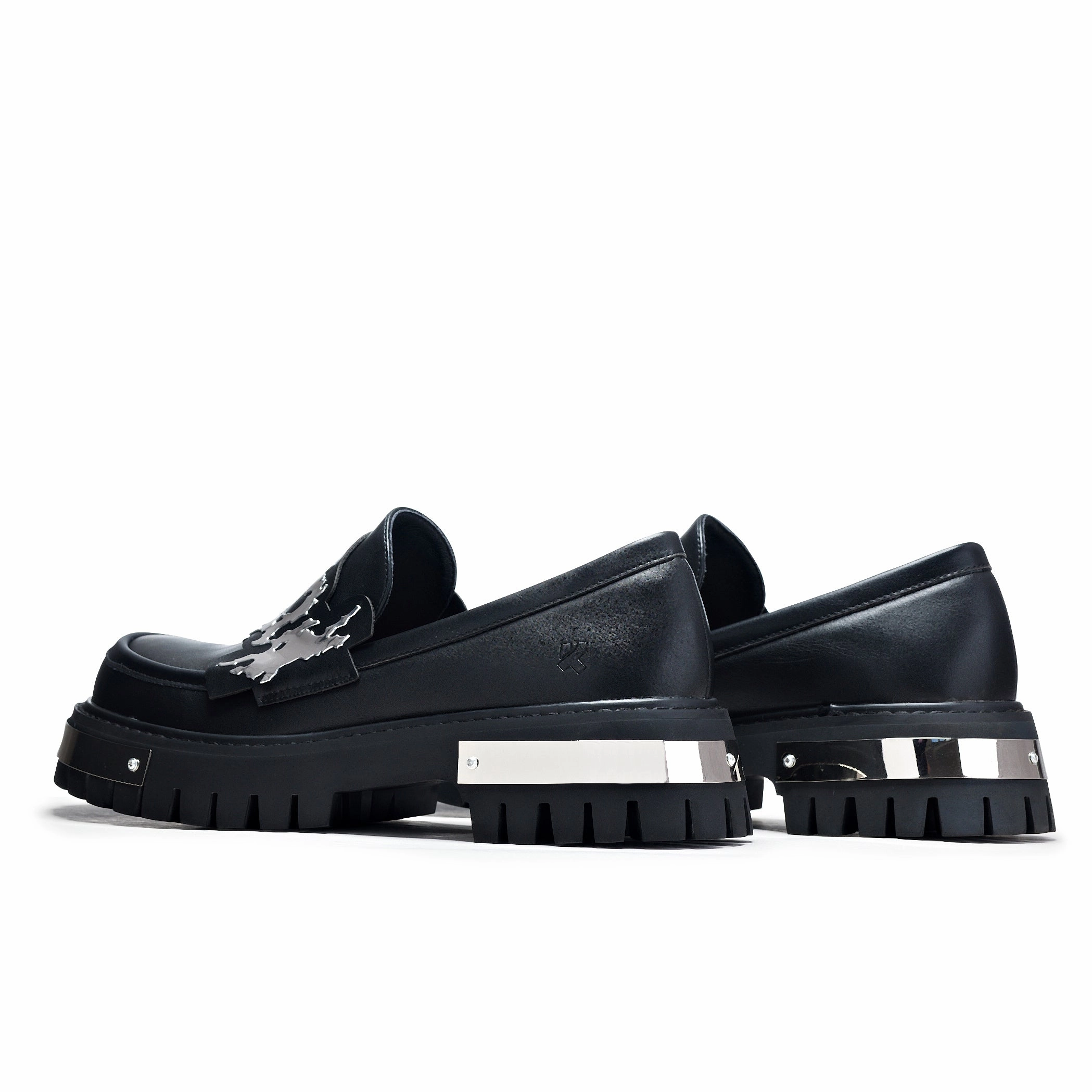 Comfortable Mary Jane Shoes Heels My Metal Loafers - Black