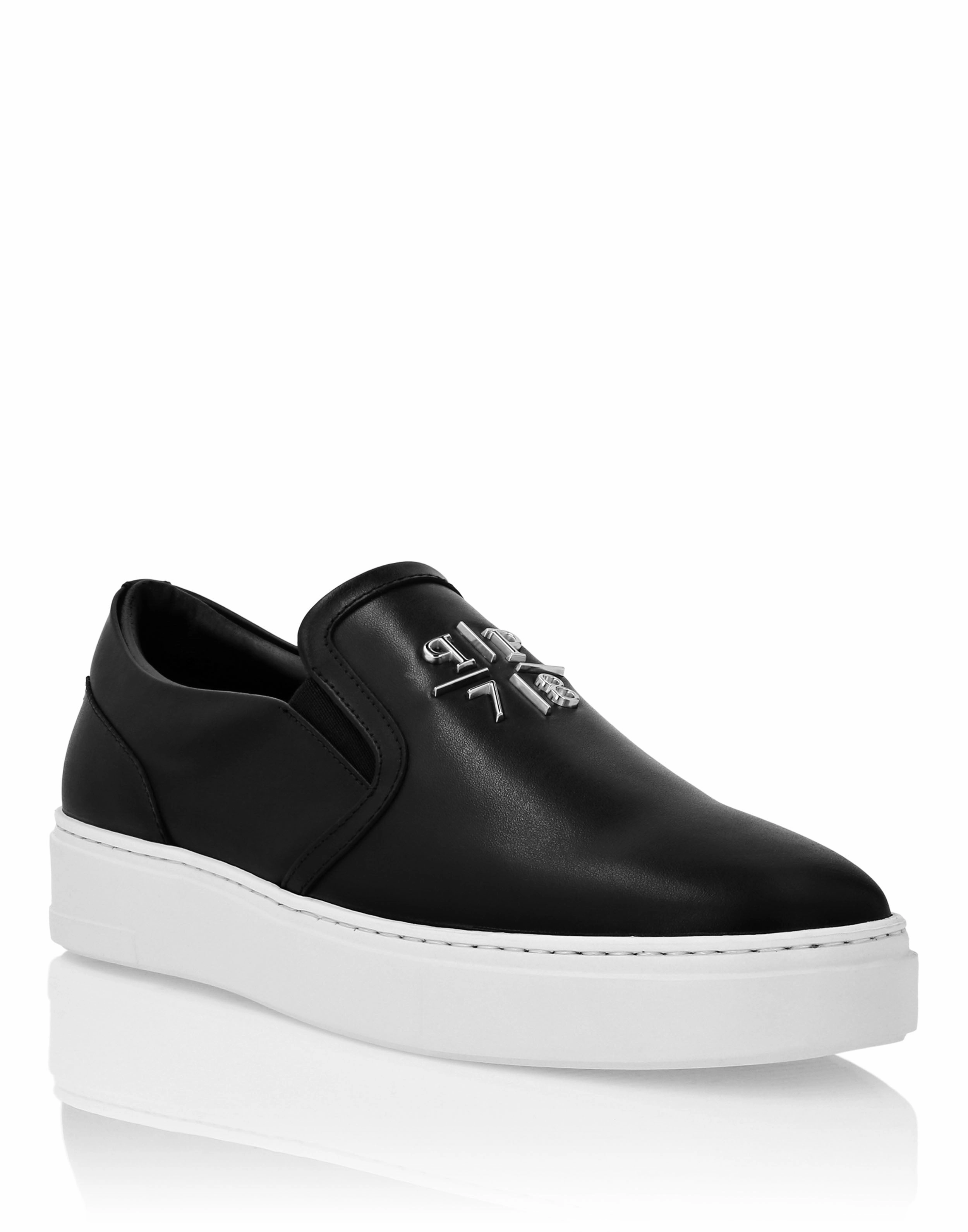 Nappa Leather Slip On Triangle Snow Slip Ons
