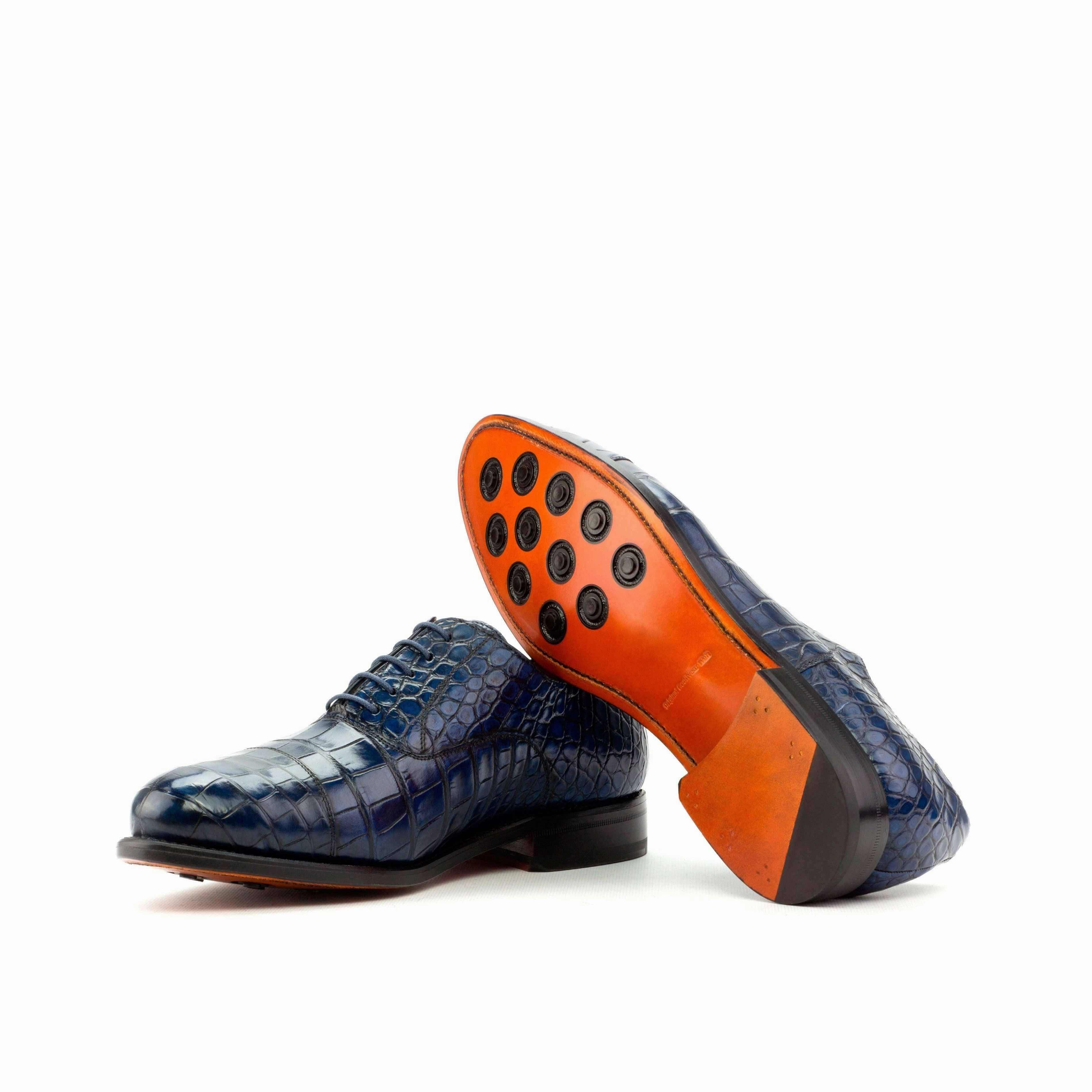 Grand Evolution Stitchlite Oxford Navy Alligator Oxford Shoes