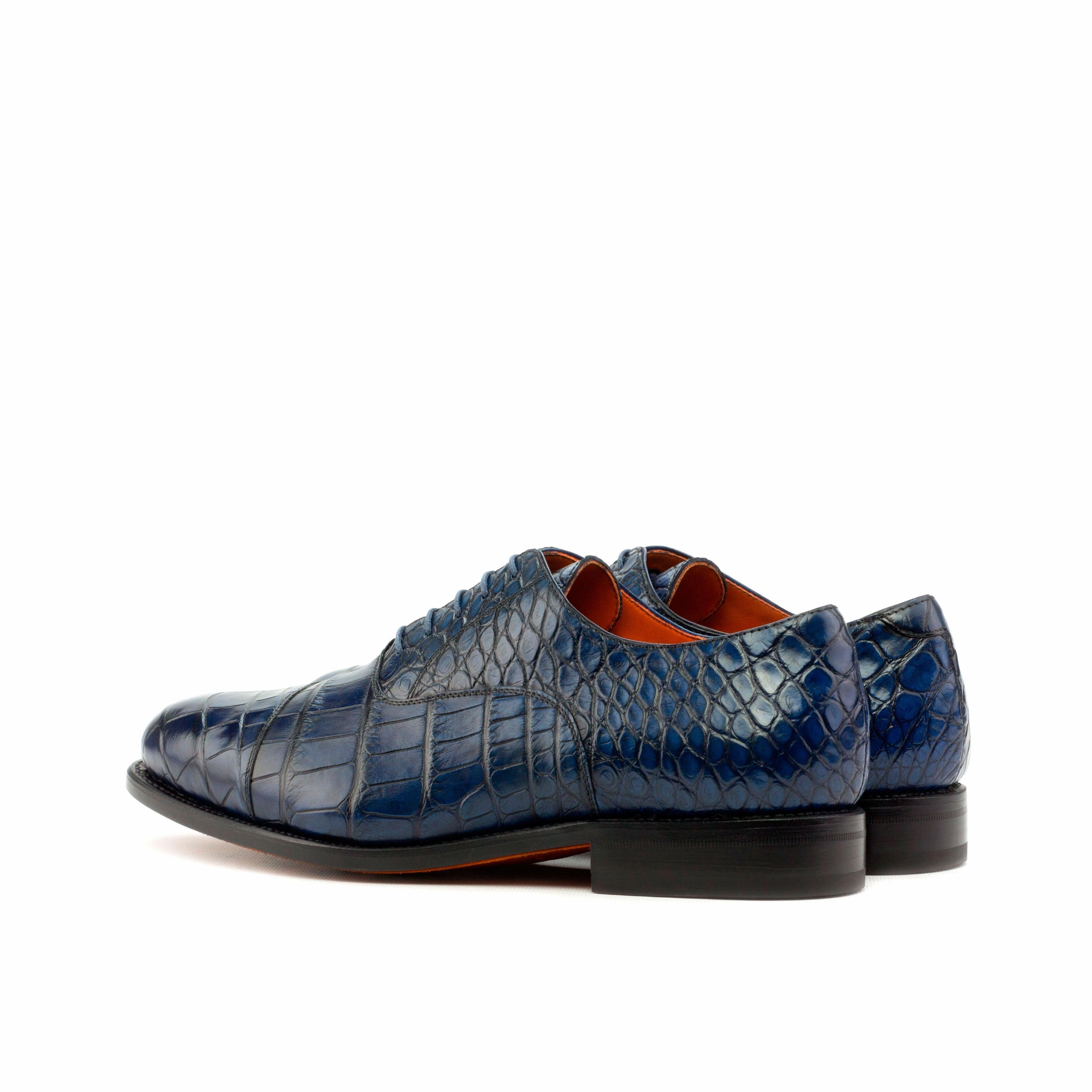 Navy Alligator Oxford Shoes Casual Suede Oxfords
