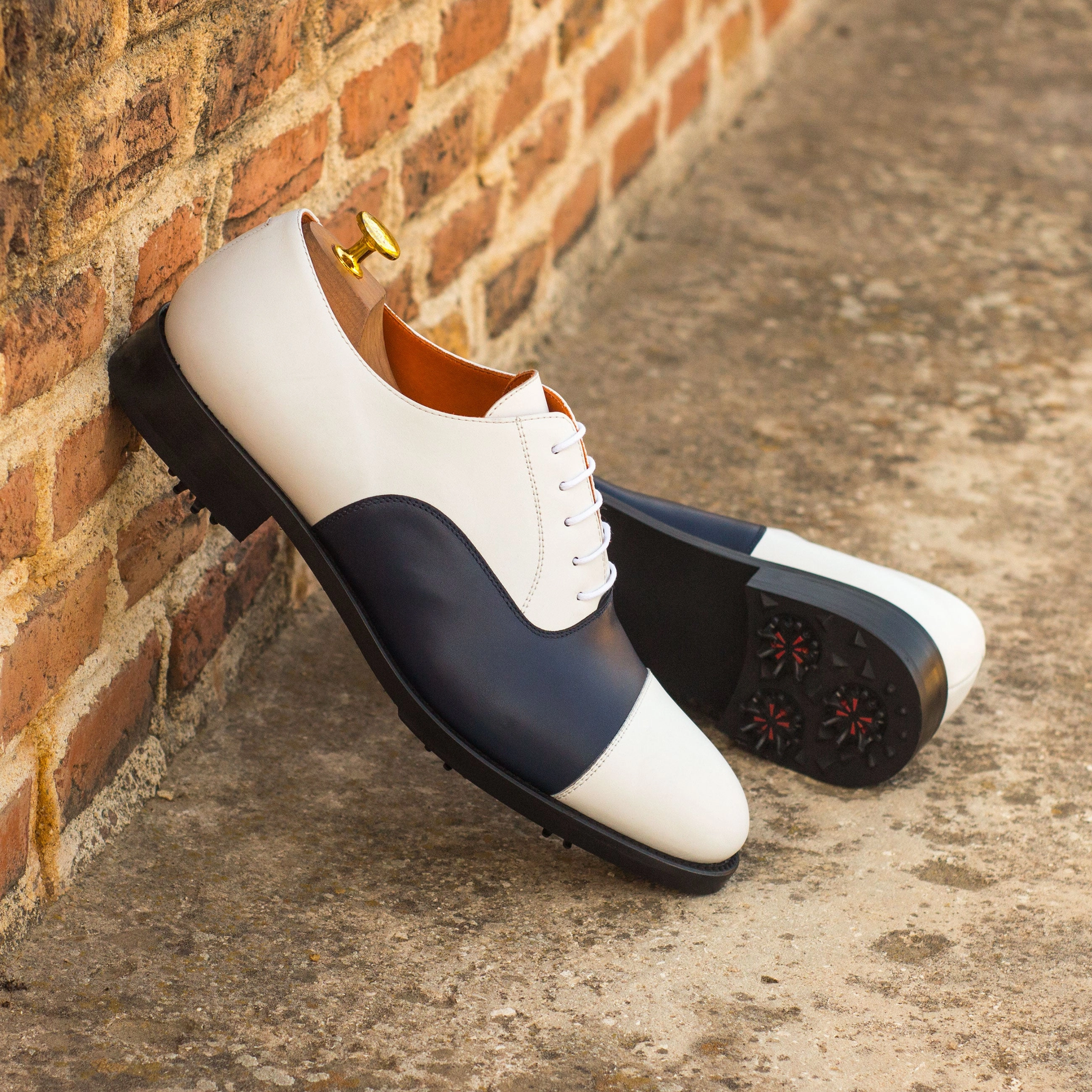 Motion Oxfords Navy & White Calf Oxford Golf Shoes