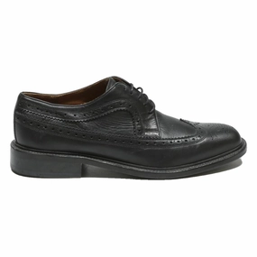 Brothers Brogues NAVY BOOT Mens Black Leather Lace-Up Brogue Shoes UK 8 Classic Formal Footwear