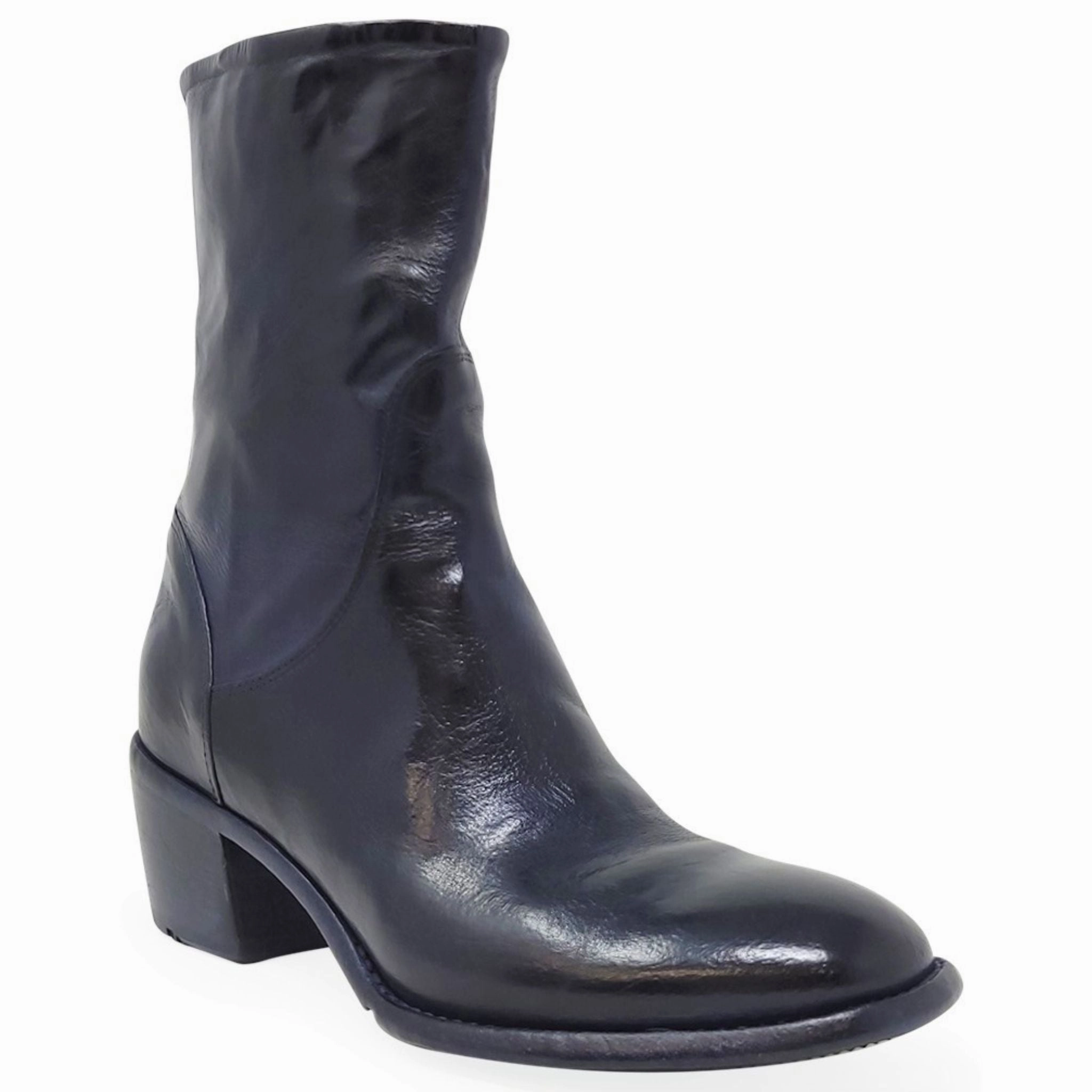 Navy Leather Mid Calf Boot Crochet Pattern Mary Jane Shoes