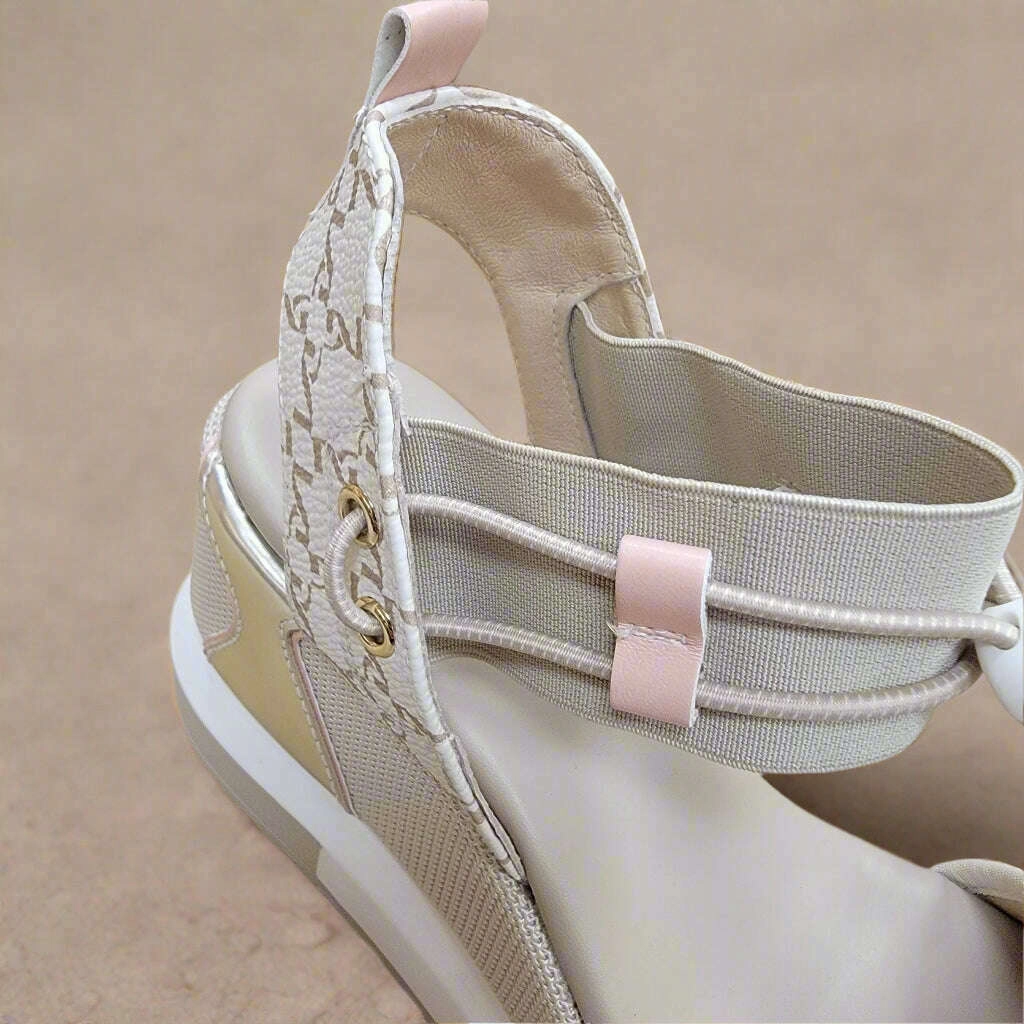 Block Heels Mary Jane Shoes NERO GIARDINI - E410680D - Taupe/Rose/Gold