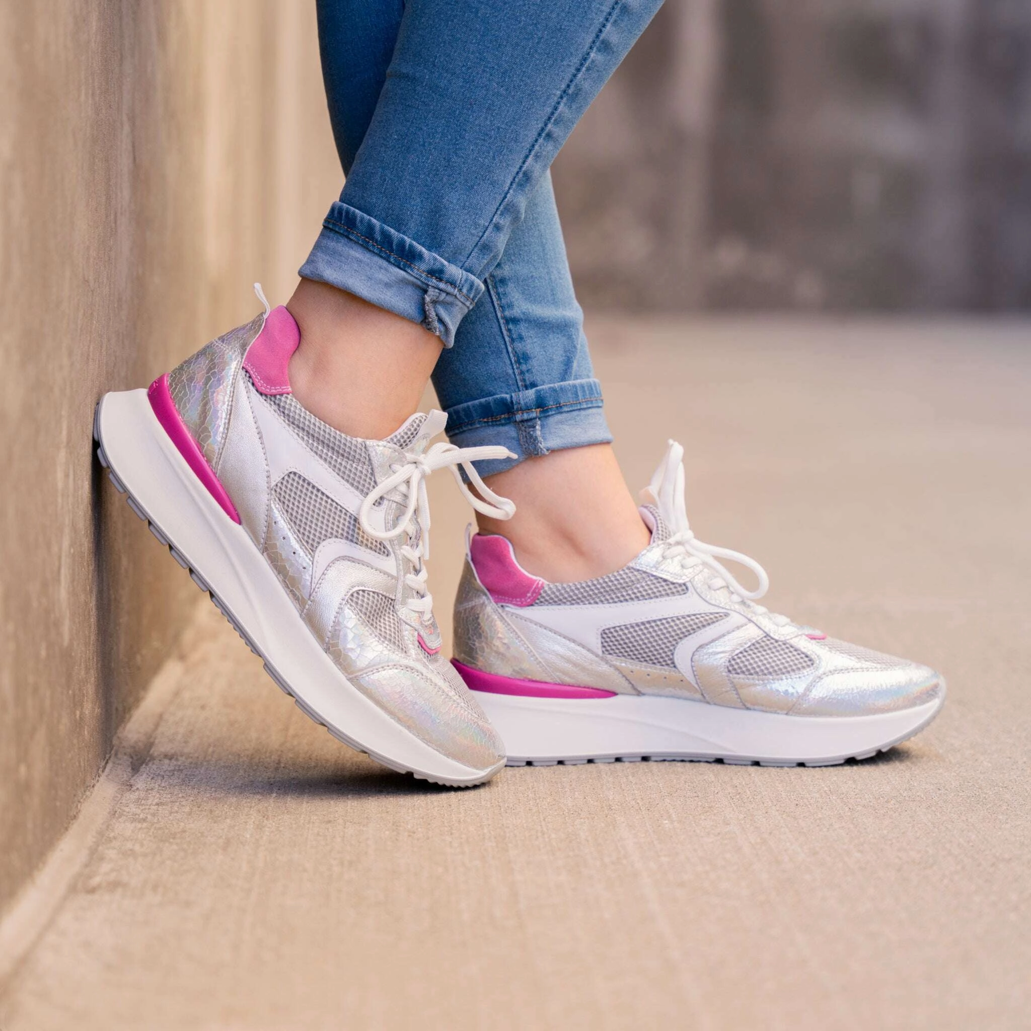 NERO GIARDINI - E512880 - Silver/Pink Mary Jane Shoes School