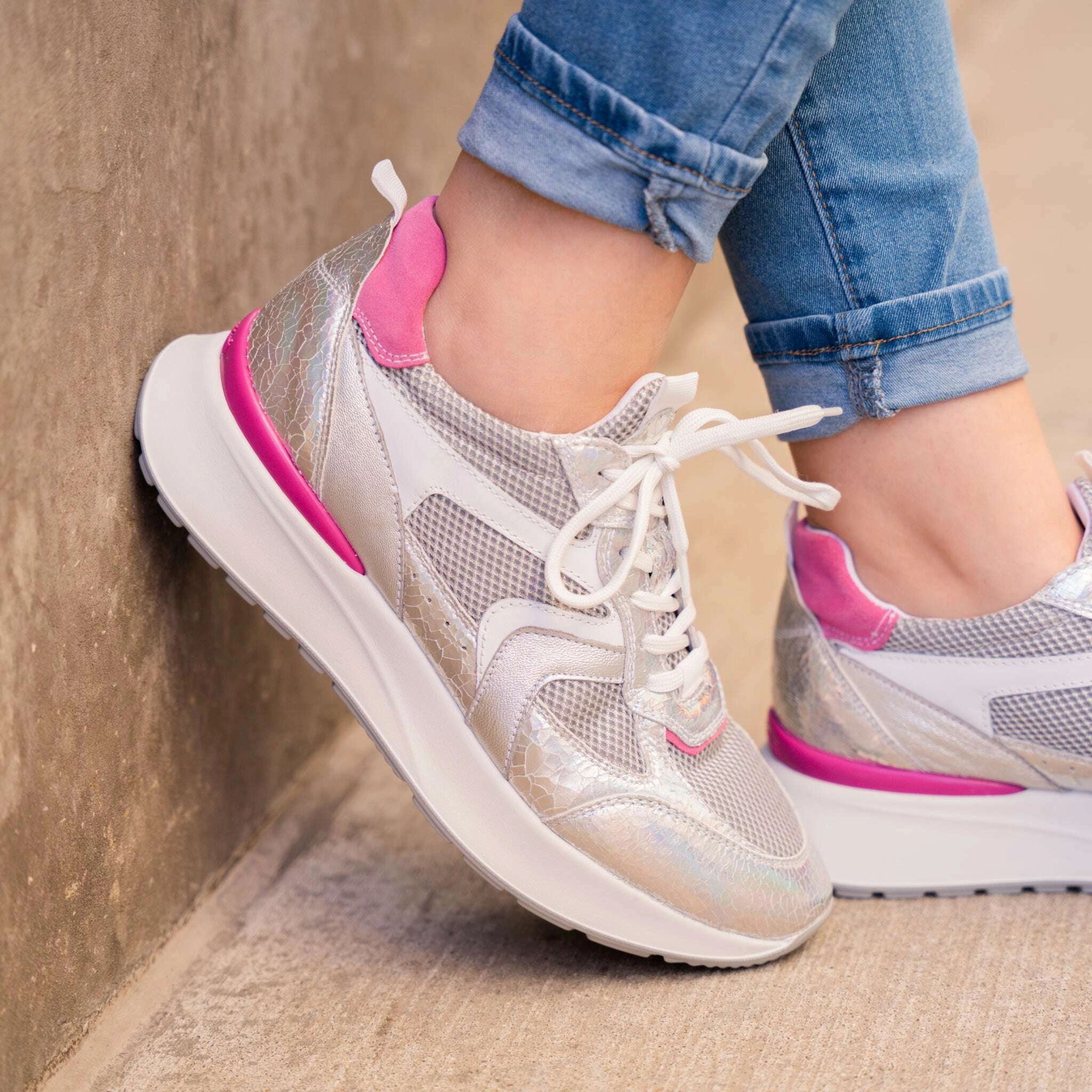 Wildflower Mary Jane Shoes NERO GIARDINI - E512880 - Silver/Pink