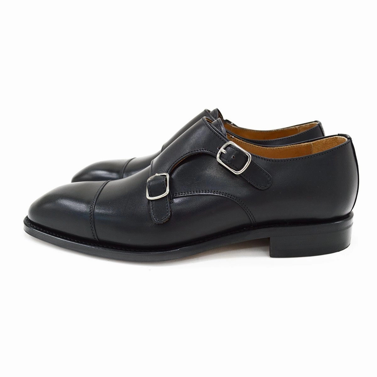 Berwick 1707 Double Monk (5212) Black Brogue Boots With Suit