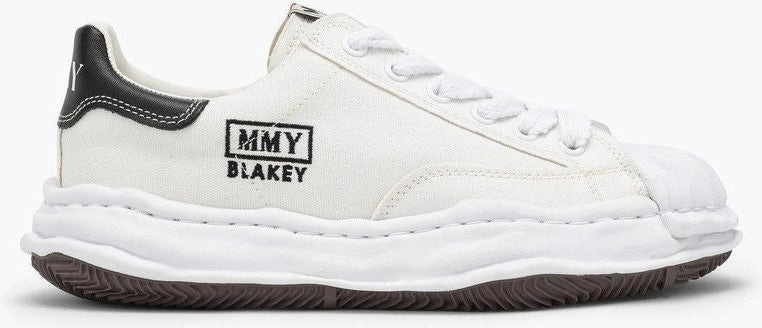 WHITE CANVAS BLAKEY LOW-TOP SNEAKERS Flat Business Casual Shoes Open Toed With Arches
