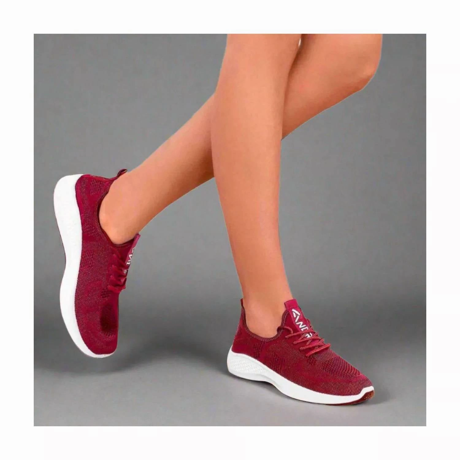 Shoes For Running And Lifting Women's Casual Athletic Sneakers In Burgundy