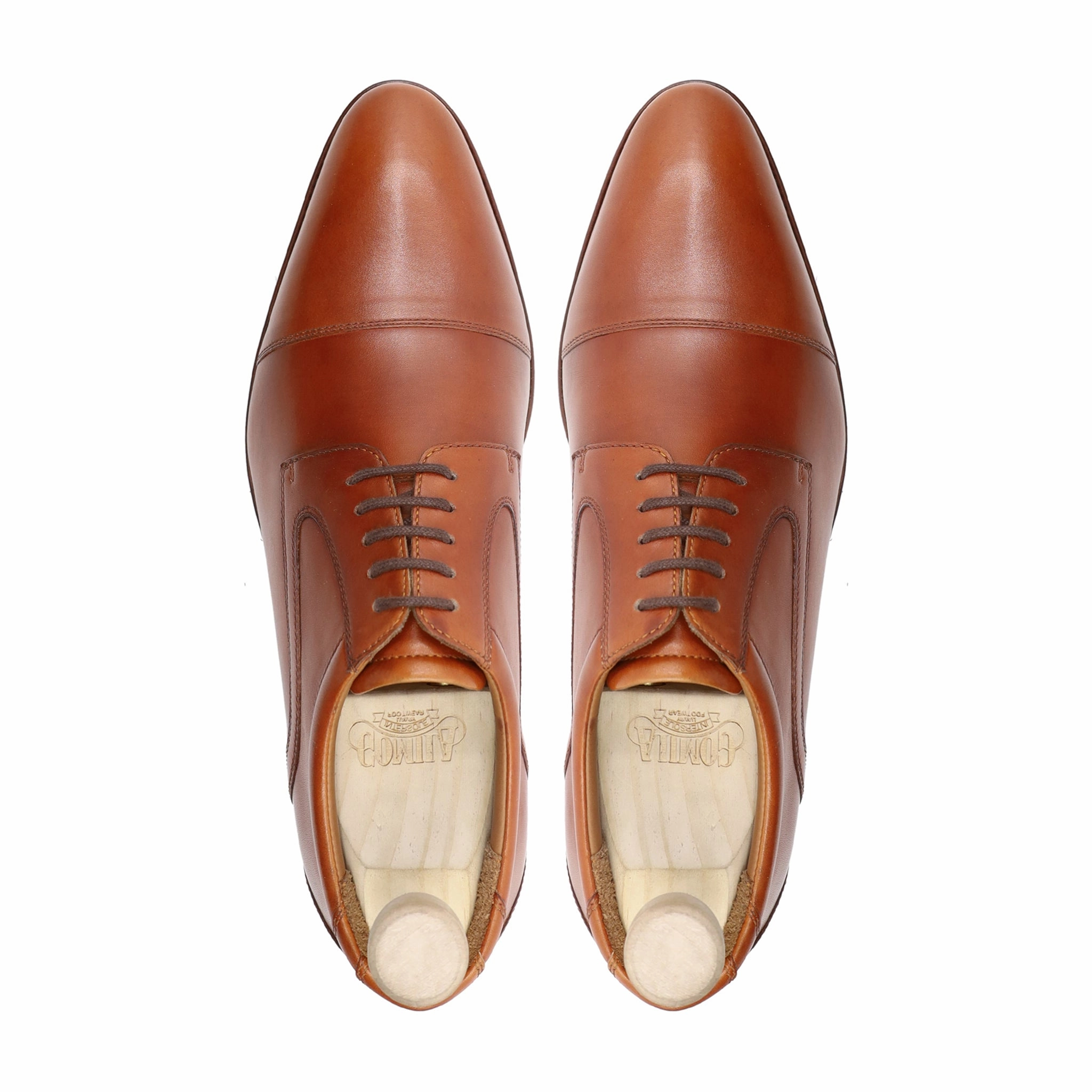 Omaha - Men's Tan Brown Calf Leather Derby Shoe Brushed Leather Derby Shoes