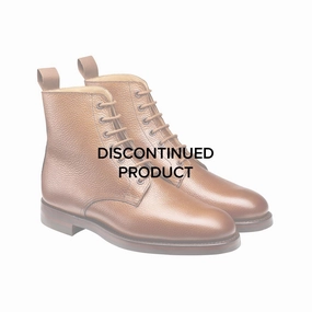 Lace Up Block Heel Shoes Barnwell 2 Tan Scotch Grain