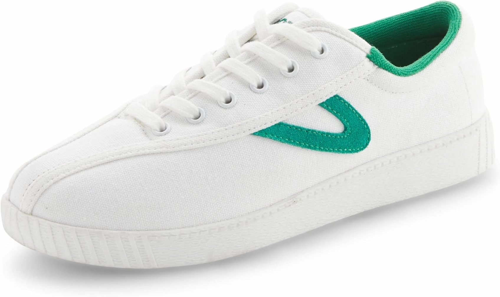 Pf Flyers Tennis Shoes Tretorn Men's Nylite Canvas Sneakers - WHITE/GREEN