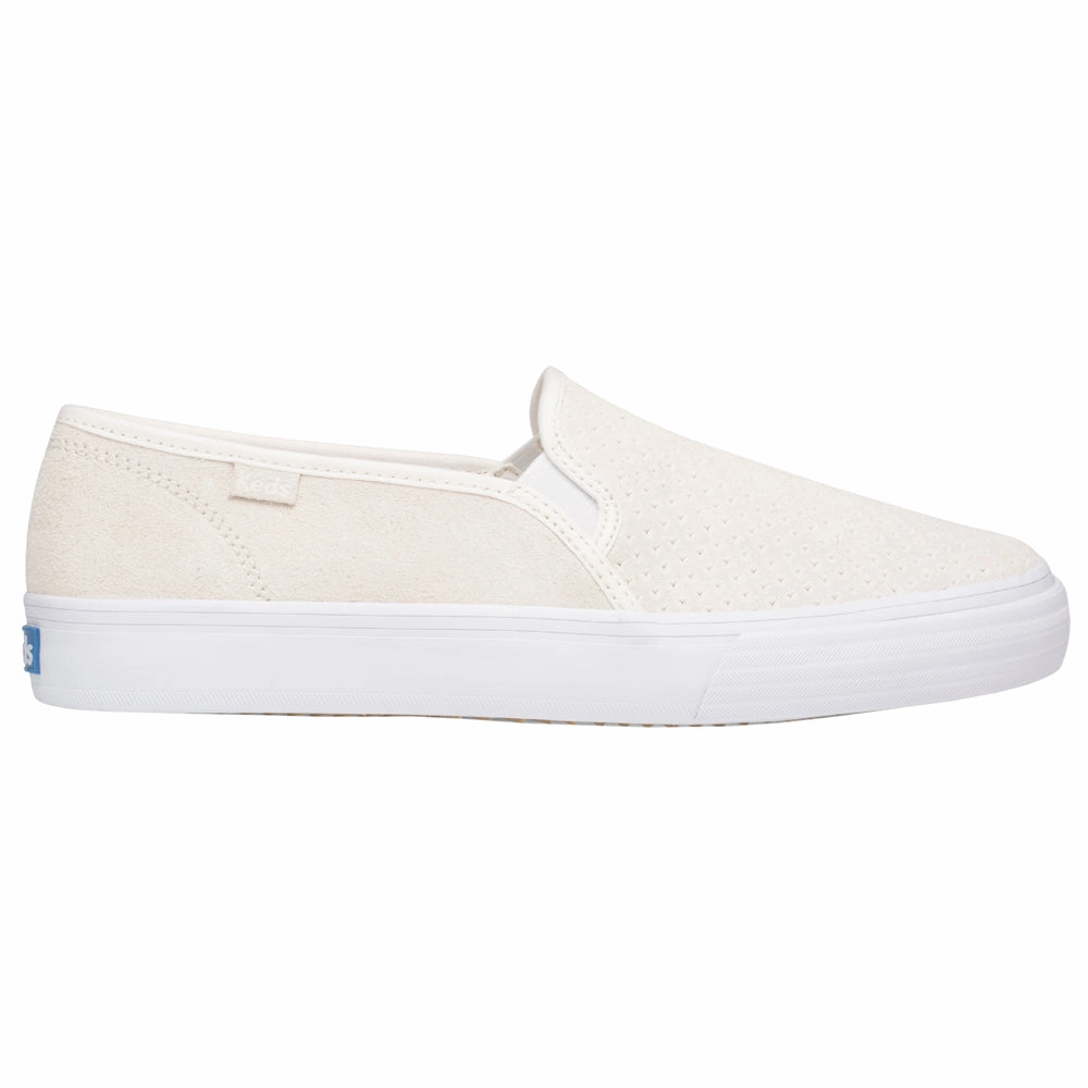 Checkered Slip On Double Decker Perforated Slip On Sneakers