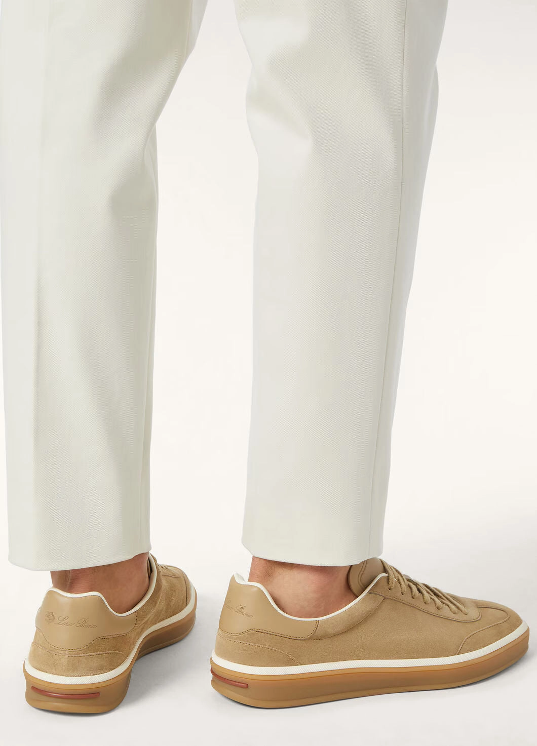 Loro Piana Tennis Walk Sneaker Light Wood Smoke Linen Tennis Shoes