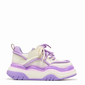 Mary Jane Shoes Three Straps Neon Reef Platform Trainers - Violet