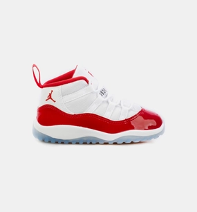 Air Jordan 11 Retro Infant Toddler Lifestyle Shoe - White/Red Orange White Basketball Shoes