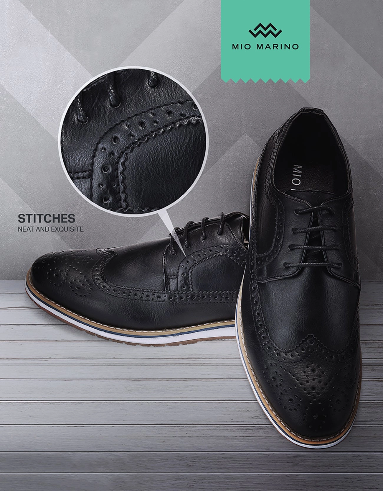 Oxford Button Down Ornate Wingtip Casual Oxford Shoes