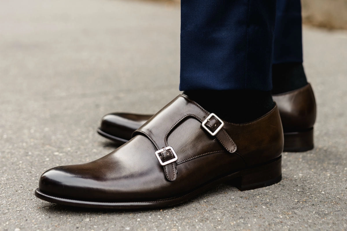 The Poitier Double Monk Strap - Chocolate Bailey Brogues
