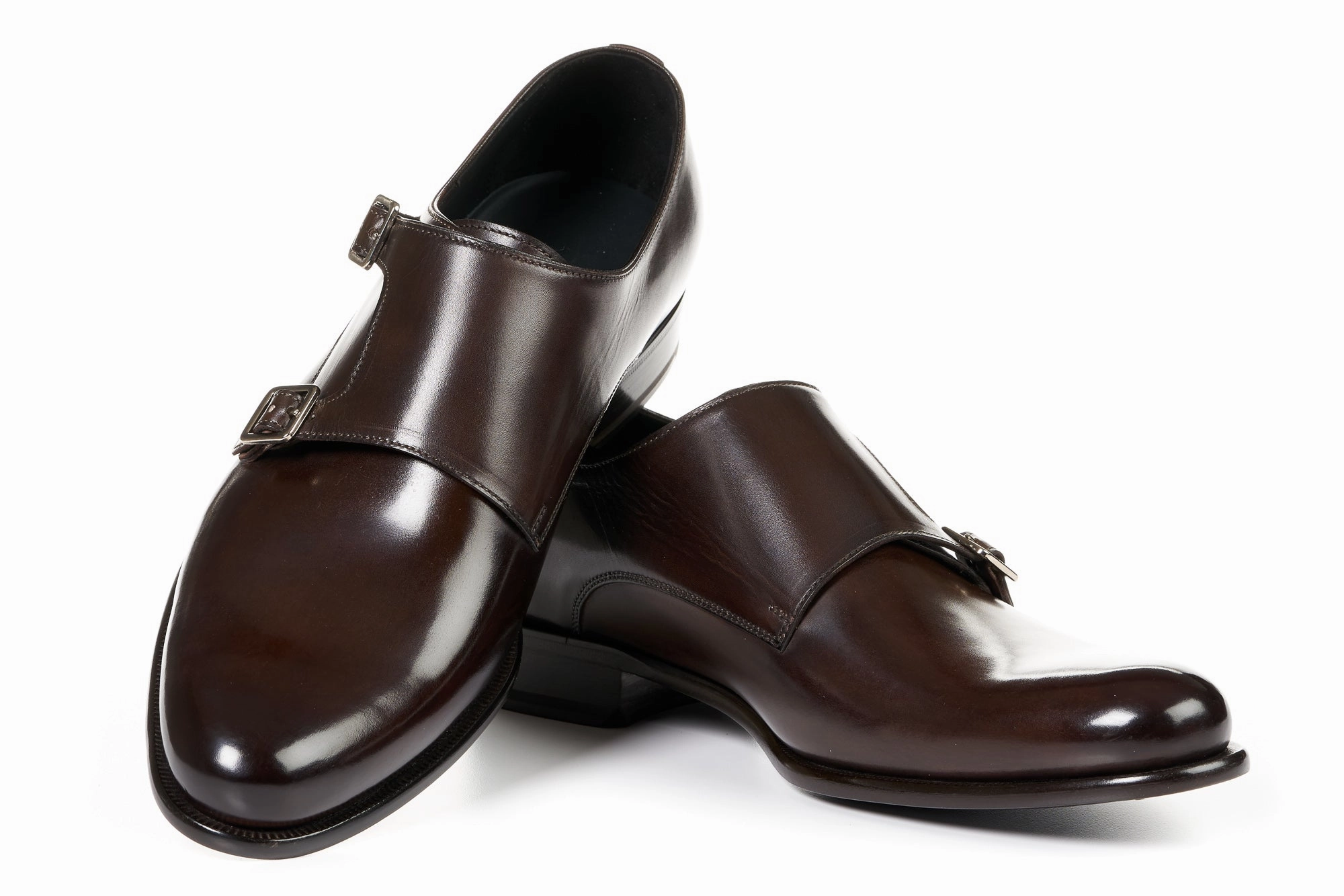 Chunky Sole Brogues The Poitier Double Monk Strap - Chocolate