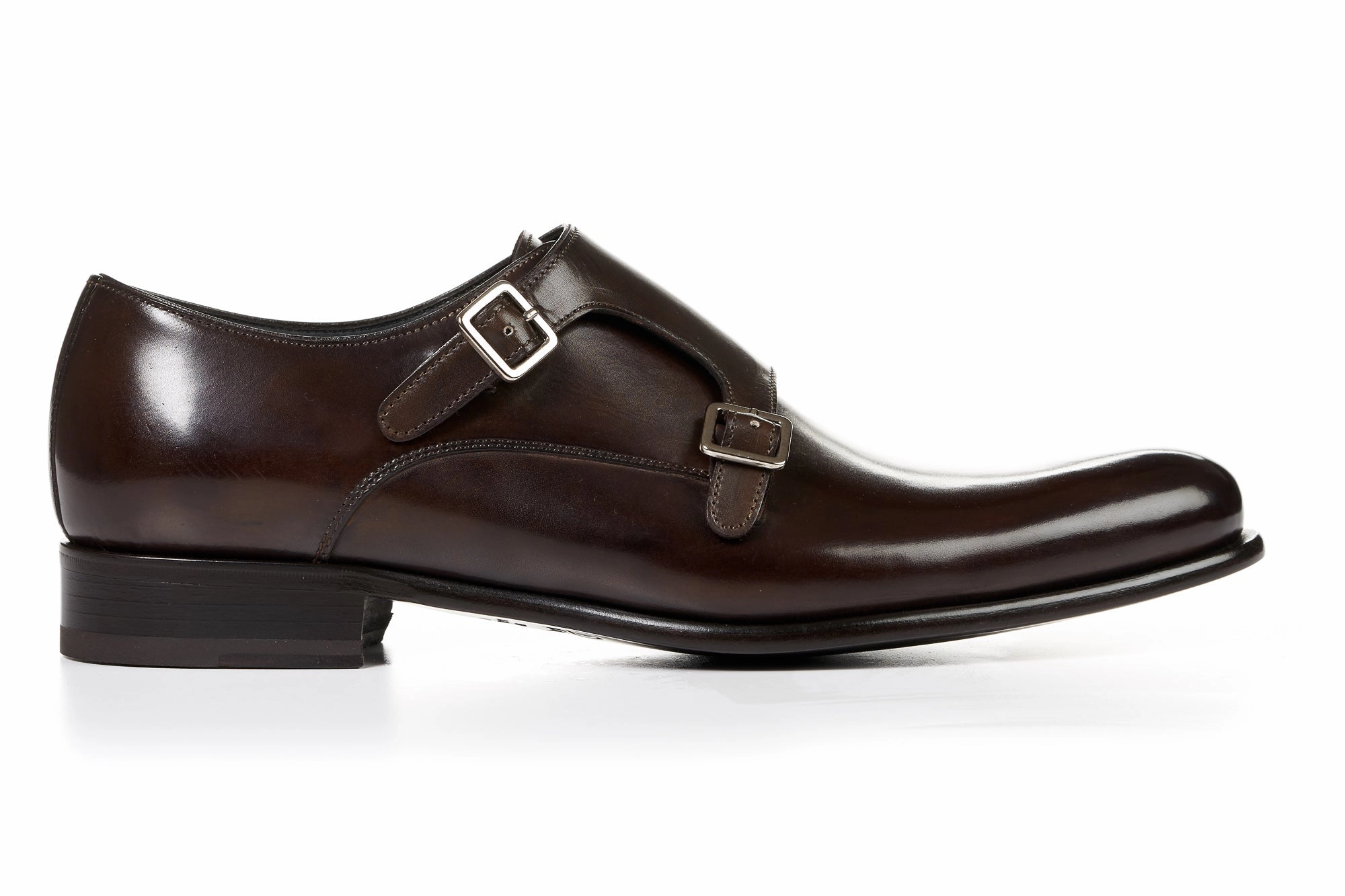 The Poitier Double Monk Strap - Chocolate Full Brogue Oxford