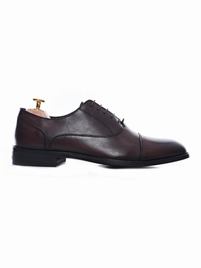 Wing Oxford Oxford Cap Toe - Dark Brown Lace Up (Hand Painted Patina)