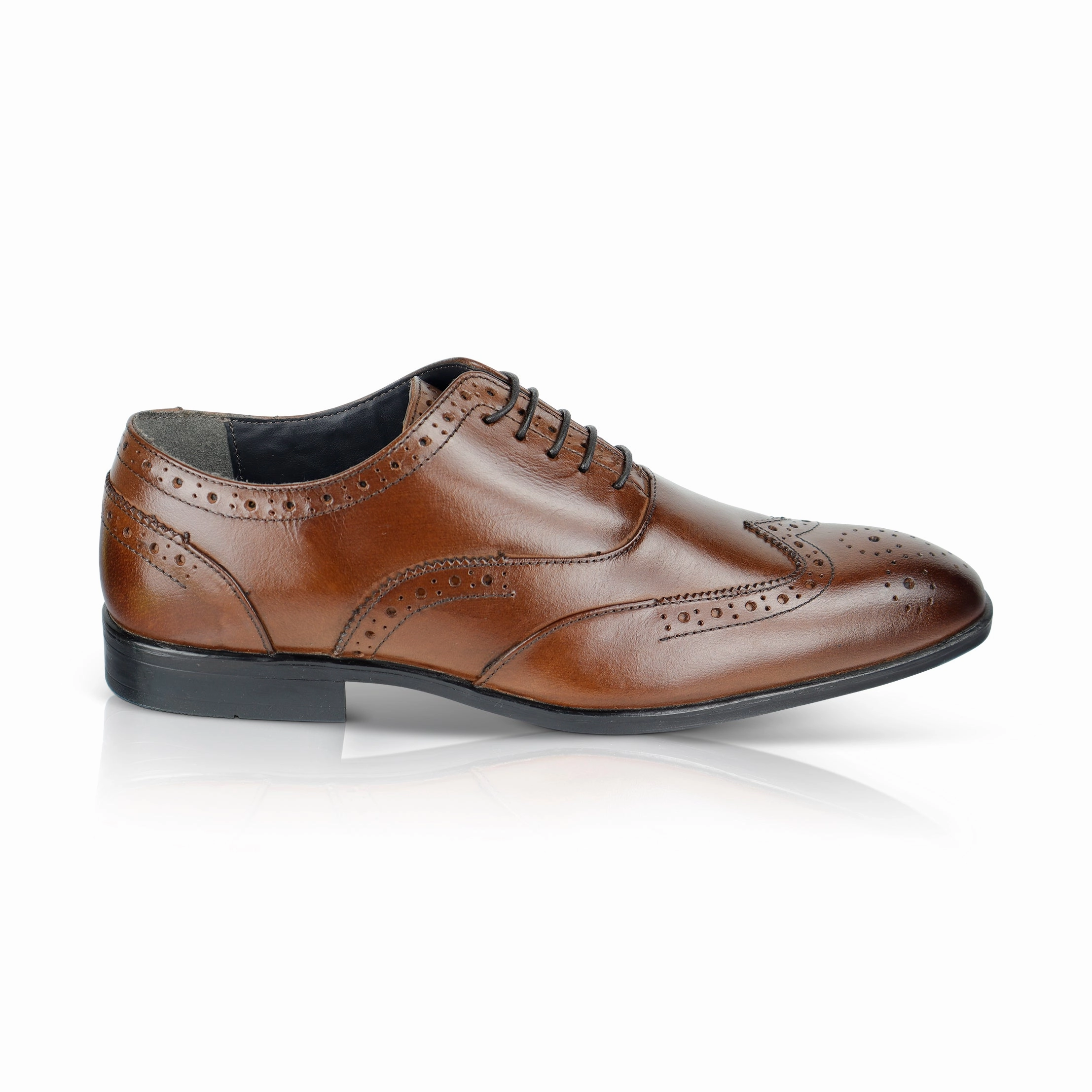 Casual Oxford Oxford Leather Brogue Oxfords Shoes - Brown