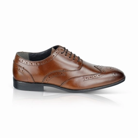 8053 Quad Oxfords Oxford Leather Brogue Oxfords Shoes - Brown