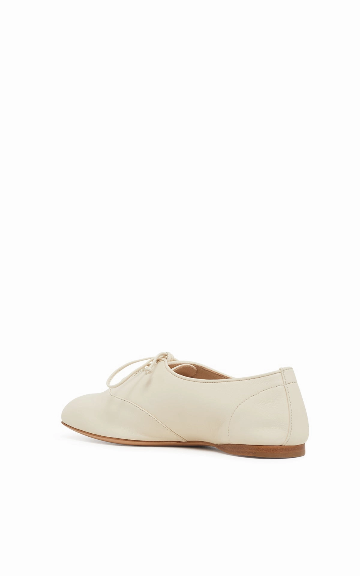 Ivory Oxford Shirt Maya Oxford Flat Shoe in Ivory Nappa Leather