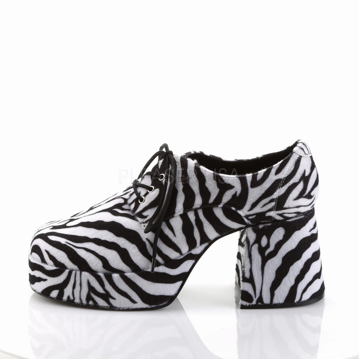 JAZZ-02 Zebra Print Platform Shoes Florsheim Cap Toe Oxfords