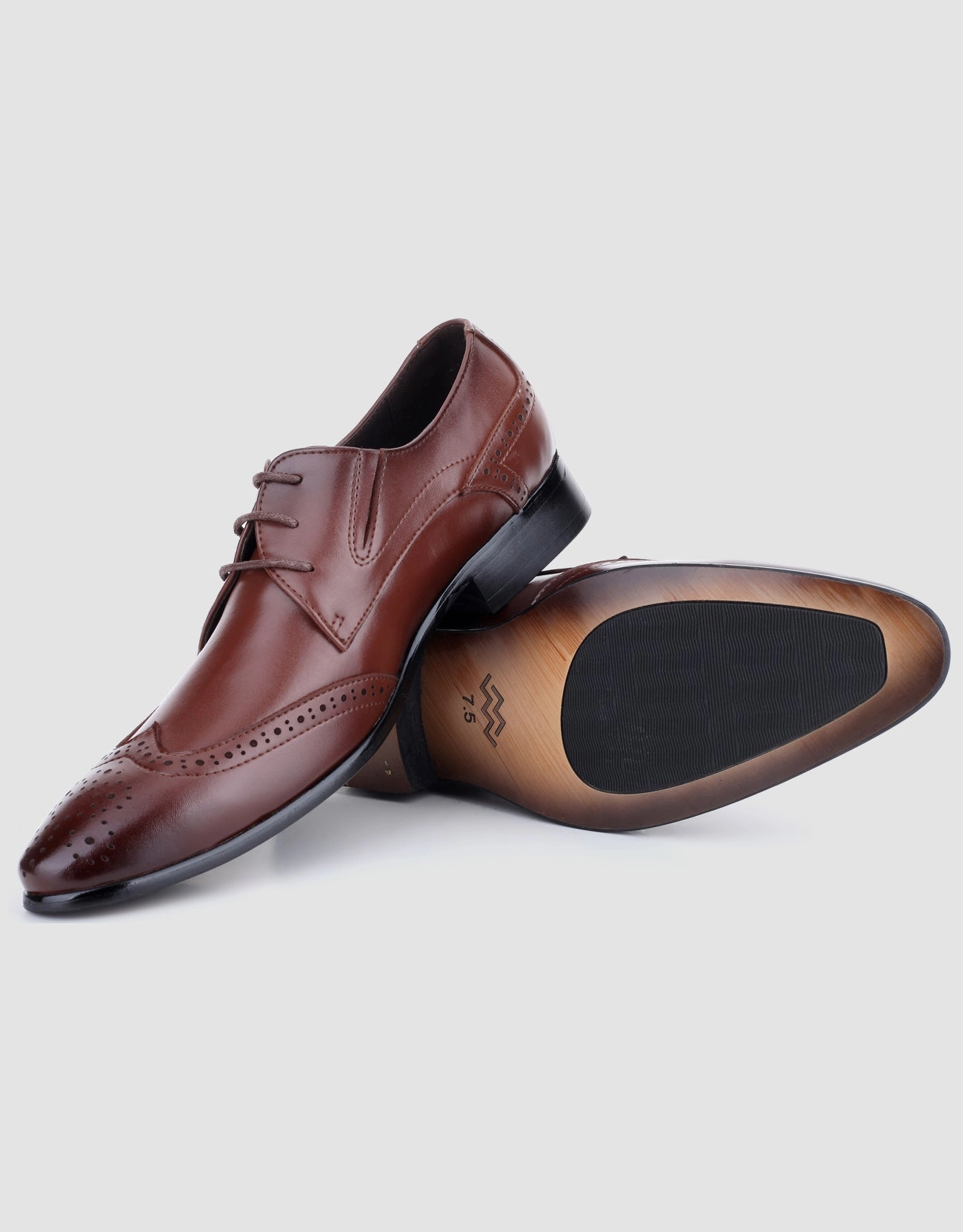 Longwing Brogue Oxford Shoes Laser Wingtip Oxfords