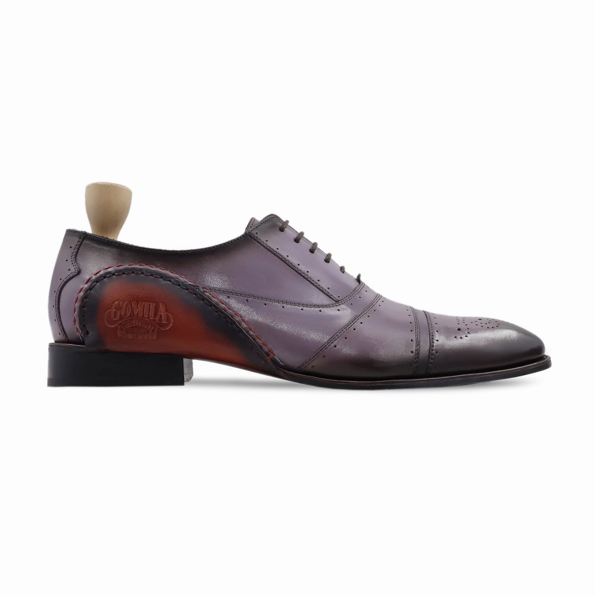 Span - Men's Burnished Purple Calf Leather Oxford Shoe Buy Oxfords