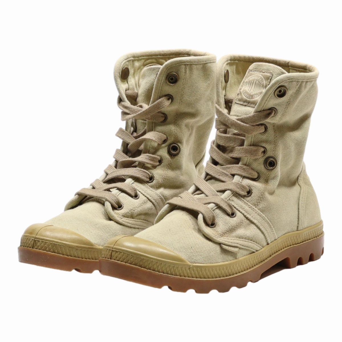 PALLADIUM Hiking Boots Beige Canvas Womens UK 6.5 Sedona Hiking Shoes