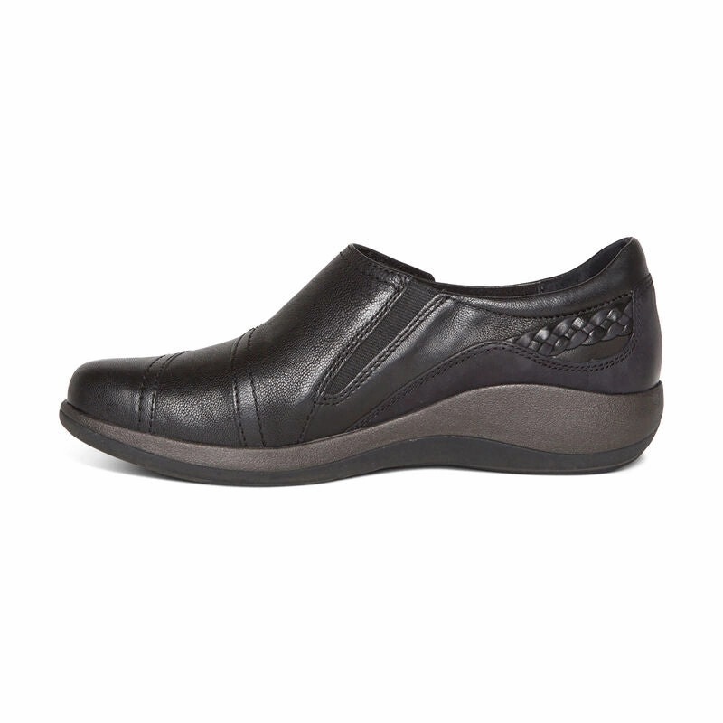 Women's Karina (WIDE) Black Stacked Heel Brogues