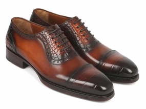 Charles Oxfords Paul Parkman Goodyear Welted Cap Toe Oxfords in Brown