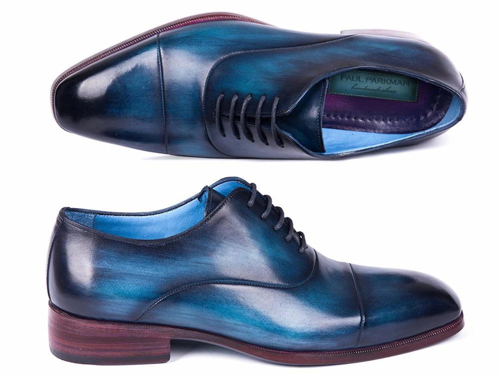 Paul Parkman Men's Captoe Oxfords in Blue and Turquoise Oxford Dress Sneaker