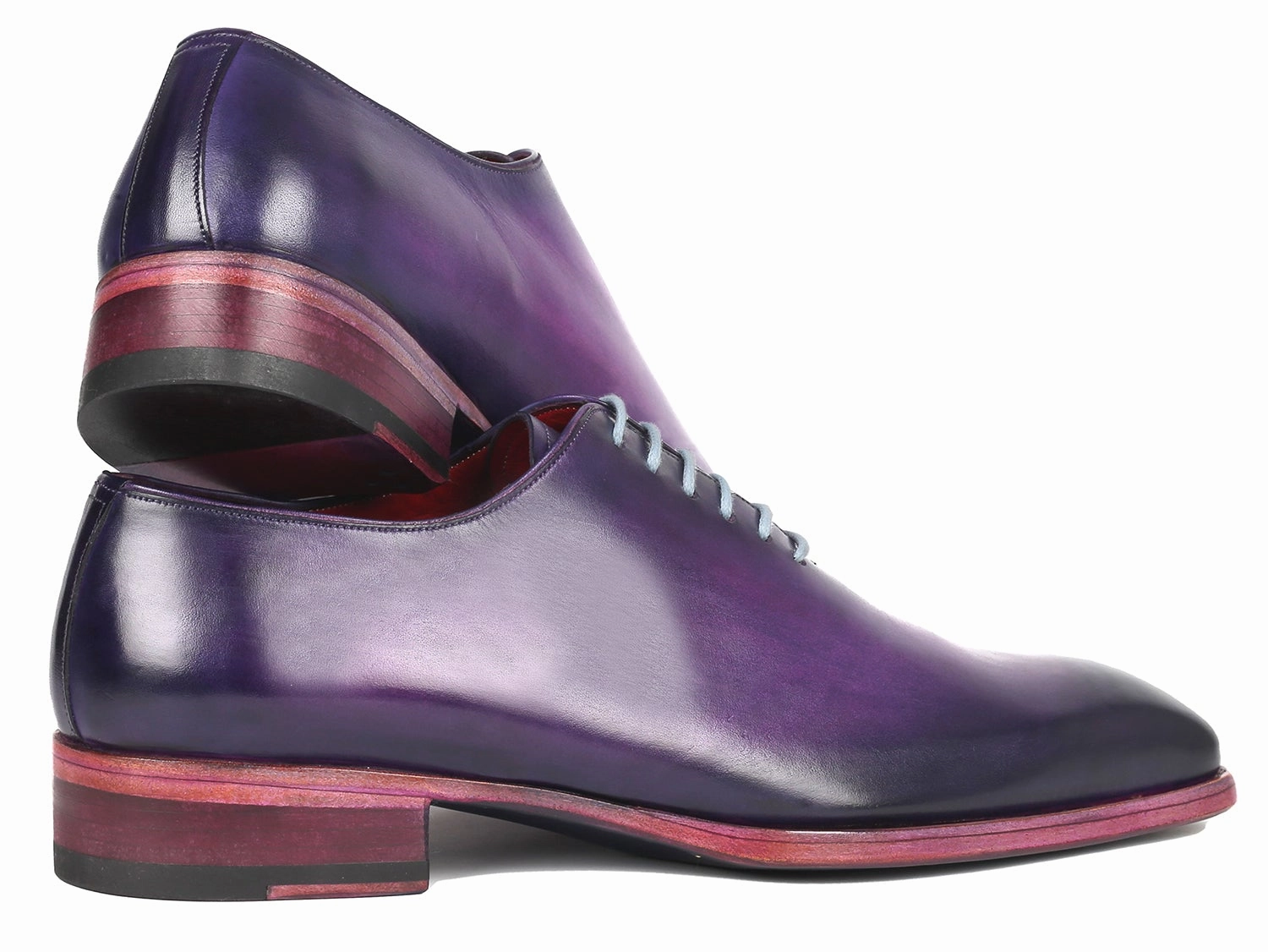 Oxfords Shoes Vs Brogues Paul Parkman Men's Hand-Painted Goodyear Welted Wholecut Oxfords in Purple