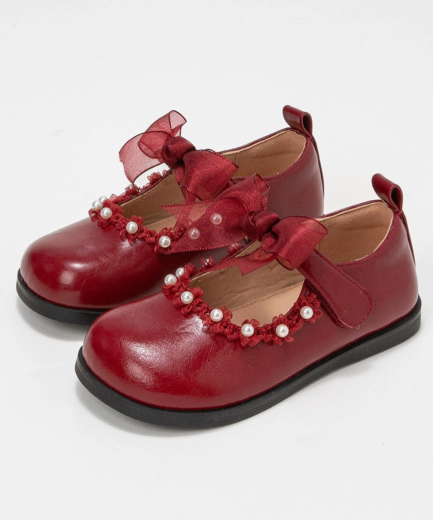 Mary Jane Shoes Size 9 Pearl Tulle Buckle Bow Beige Girls Strap Platform Beautiful For