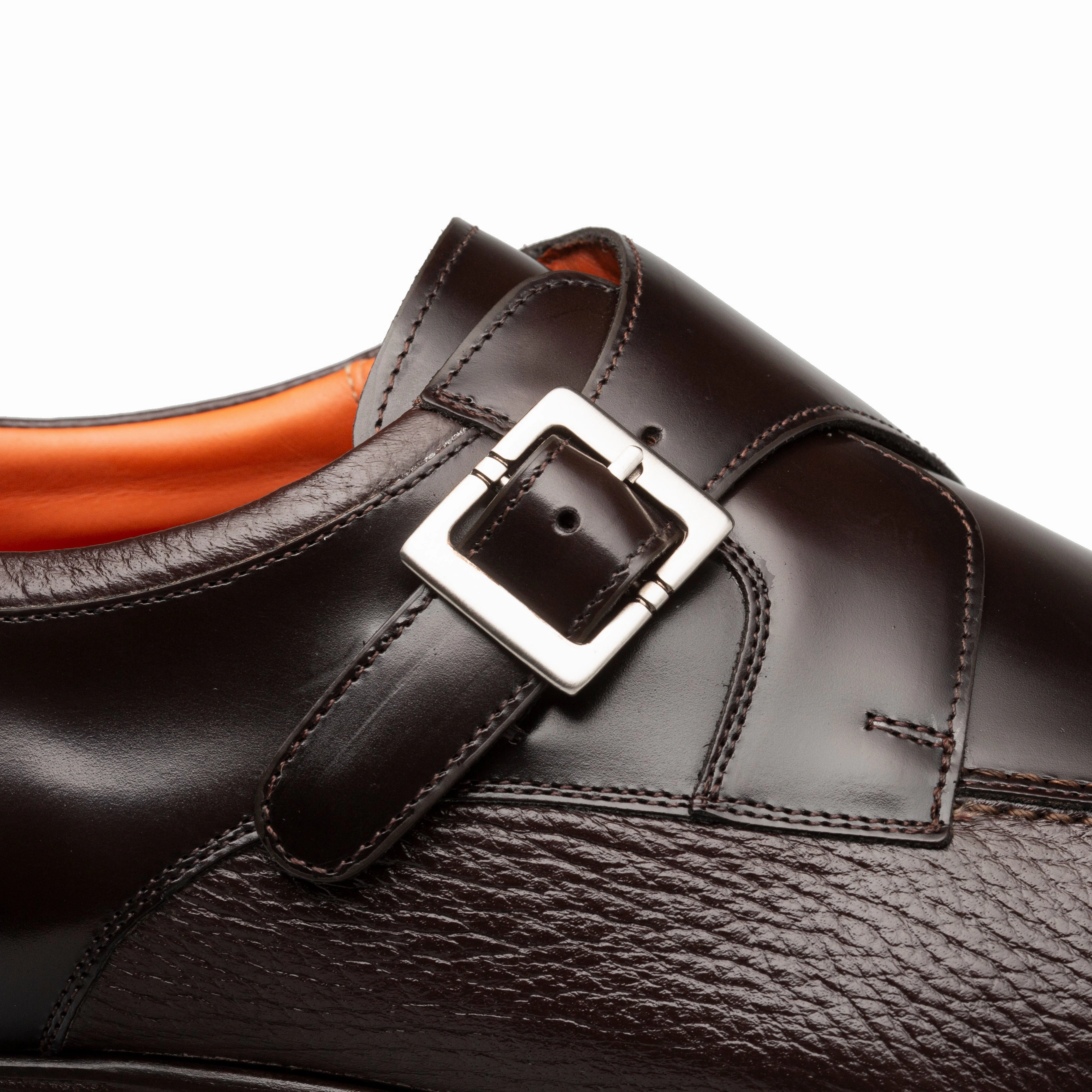Men's Brown Brogues Pego Monk Strap