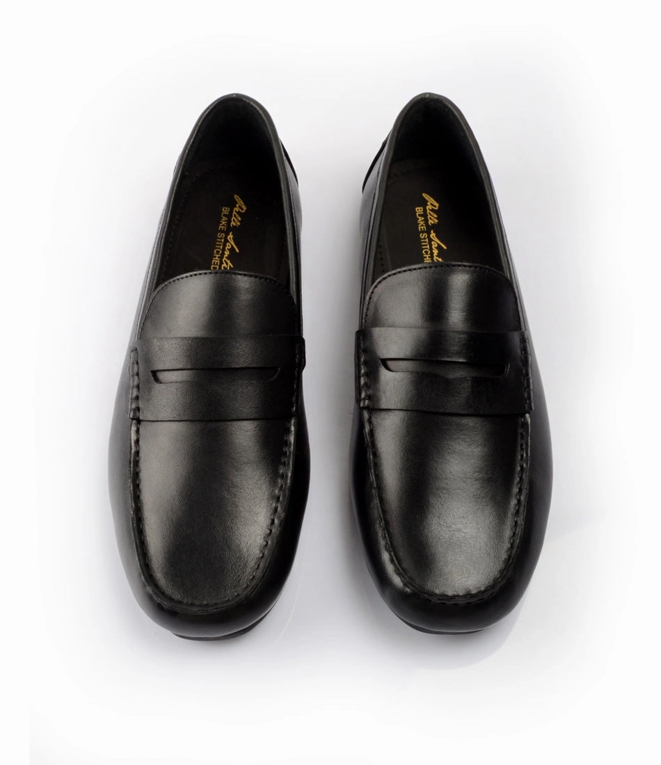 Penny Driving Loafer - Black Brogue Shoe Boots